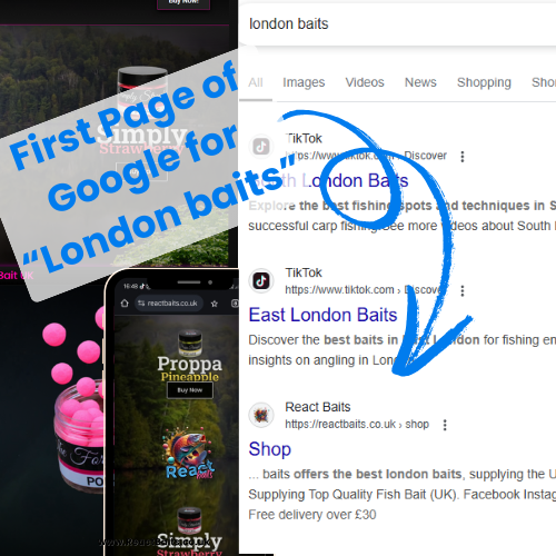react baits ecommerce website page pictures